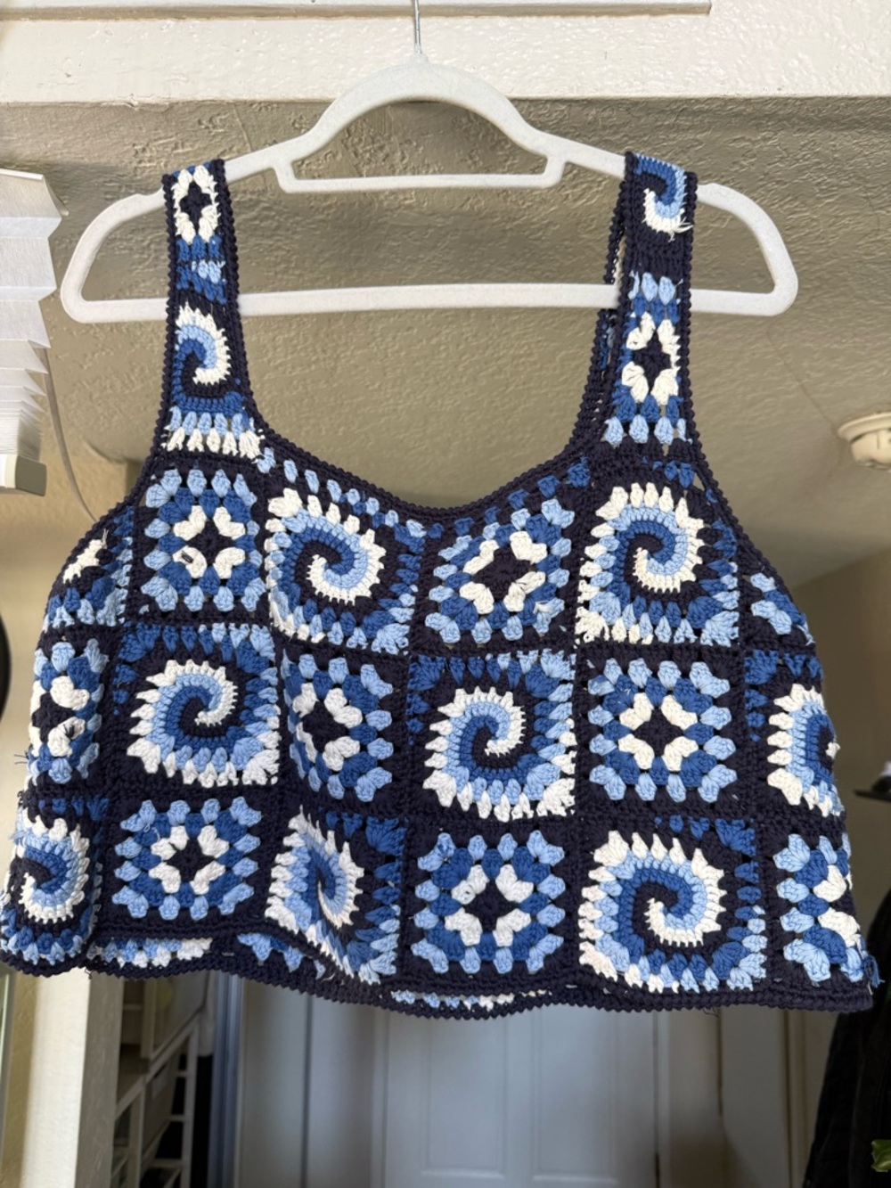STAUD Psychedelic Crocheted Tank Top